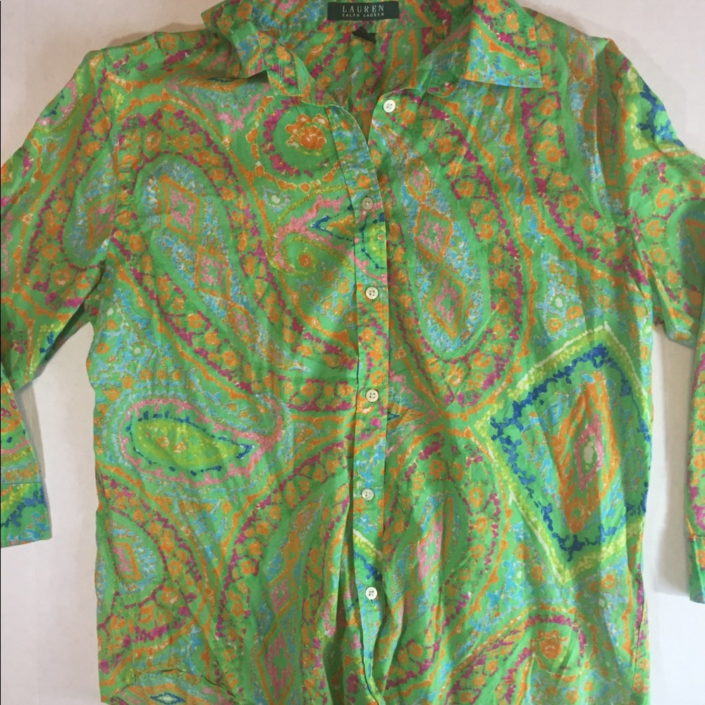 Vintage Ralph Lauren Paisley Large Vibrant EUC